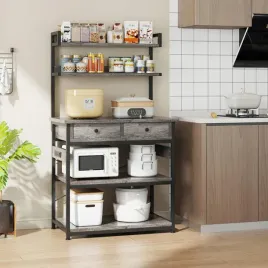 regal-kuchenny-stojacy-z-gniazdkami-5-polek-2-szuflady-drewno-szare-loft