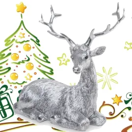 srebrny-renifer-siedzacy-figurka-125-15cm-ozdoba-swiateczna-dekoracja