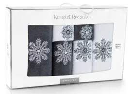 zwoltex-duzy-komplet-recznikow-rozeta-bialy-grafit-zestaw-6-szt