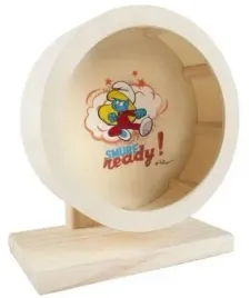 duvo-drewniany-kolowrotek-smerfy-dla-chomika-20cm
