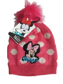 czapka-zimowa-z-pomponem-dziewczeca-myszka-minnie-dzianina-52-rozowa