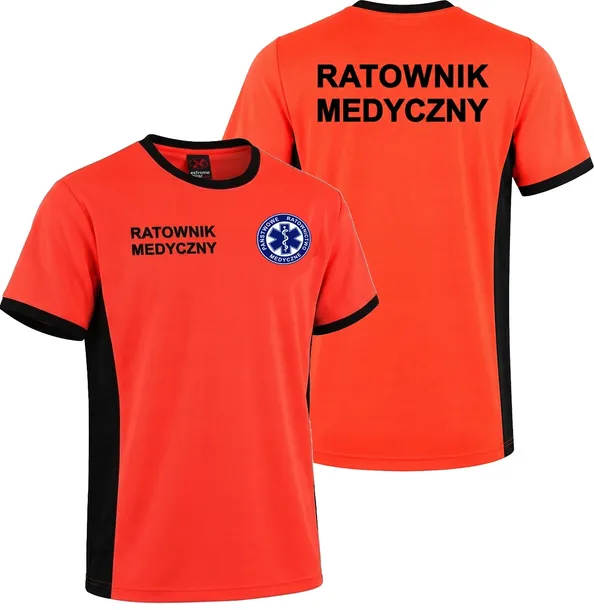 RATOWNIK MEDYCZNY KOSZULKA CZERWONA FLUO PAŃSTWOWE RATOWNICTWO MEDYCZNE L