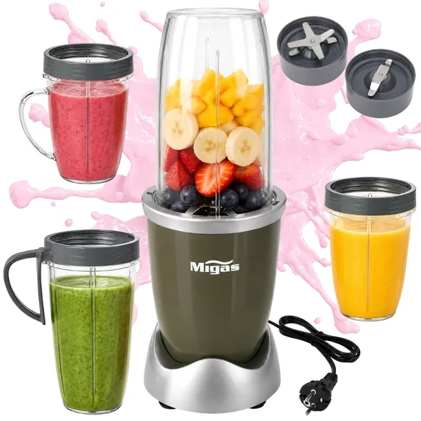 BLENDER KIELICHOWY DO SMOOTHIE KOKTAJLI MIKSUJE KRUSZY LÓD 3 KUBKI 600W