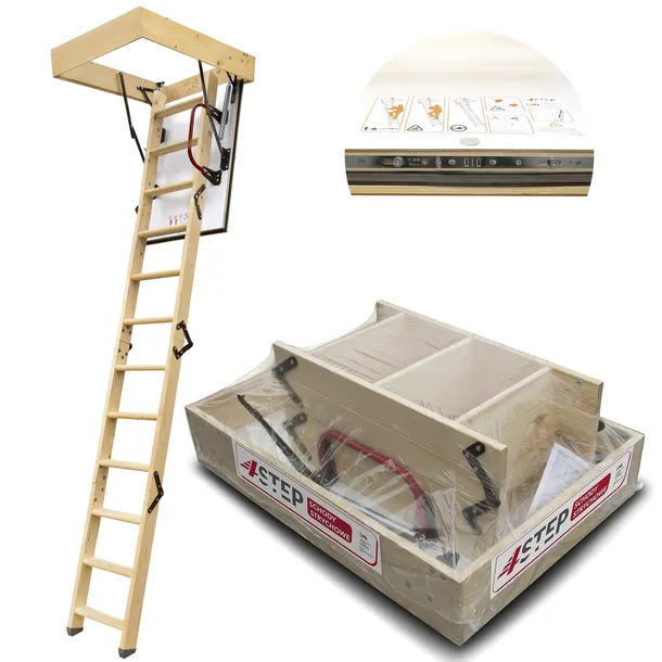 Schody Strychowe 4STEP GREENLINE 90x80 35mm Wyłaz