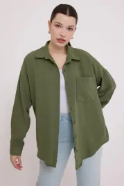 koszula-oversize-z-jedna-kieszenia-khaki-m