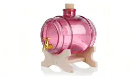 beczulka-szklana-1l-rozowa-prezent-wesele-bimber