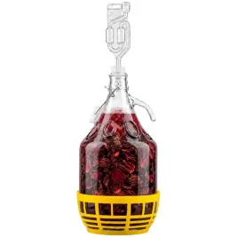 dama-5l-na-wino-nalewke-miod-pitny-szklana-zestaw-korek-rurka-palak-koszyk