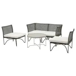 ikea-jutholmen-komplet-dla-4-osob-ciemnoszary-kuddarna-jasny-szarobezowy