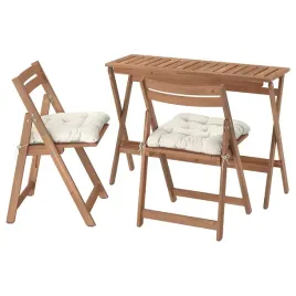 ikea-nammaro-stol-i-2-skladane-krzesla-kuddarna-szarobezowy-108x37-cm