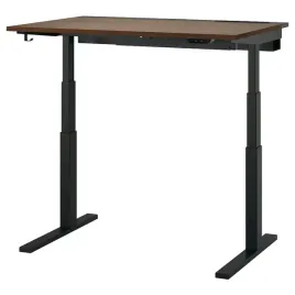 ikea-mittzon-biurko-z-regulacja-wysokosci-okleina-orzechowa-czarny-120x80cm