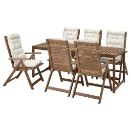 ikea-nammaro-stol-i-6-krzesel-jasnobrazowa-kuddarna-szarobezowy-200x75-cm