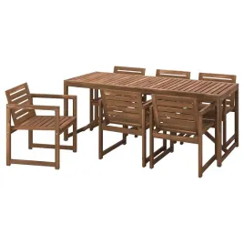 ikea-nammaro-stol-i-6-krzesel-z-podlokietnikami-bejca-jasnobrazowa-200-cm