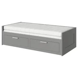 ikea-brimnes-lezanka-z-2-materacami-80x200-cm-szary-afjall-srednio-twardy
