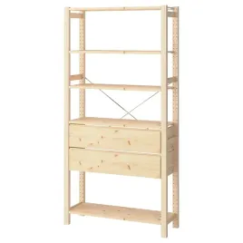ikea-ivar-1-element-sosna-z-5-polkami-z-2-szufladami-89x30x179-cm