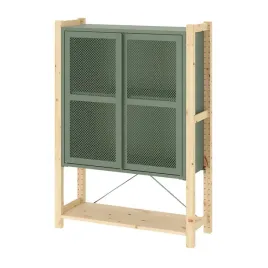 ikea-ivar-szafka-drzwi-89x30x124-cm-sosna-szarozielony-siatka