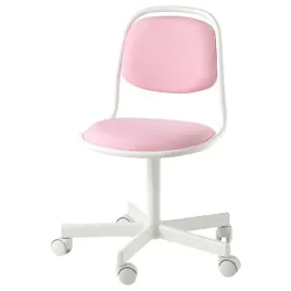 ikea-orfjall-dzieciece-krzeslo-biurowe-bialy-vissle-rozowy