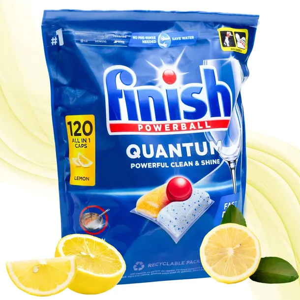 Finish Kapsułki do zmywarki Quantum Powerball lemon cytryna 120 sztuk