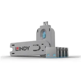 lindy-usb-port-blocker-4p-blue-w-key-40452