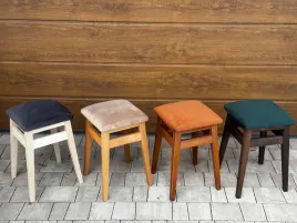 taboret-drewniany-ciemny-dab-woskowany-bukowy-loft-rustykalny-szare-karo