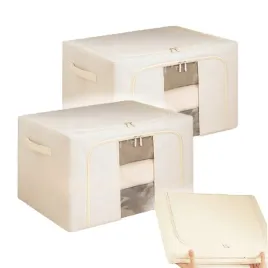 organizer-2x-pojemnik-ze-stelazem-bezowy-torba-ubrania-zabawki-posciel-24l
