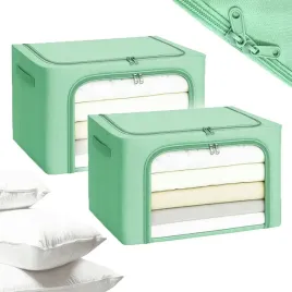 organizer-2x-pojemnik-ze-stelazem-zielony-torba-ubrania-zabawki-posciel-24l