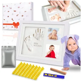 ramka-z-glinka-odcisk-raczki-stopki-dziecka-2-zdjecia-babyshower-prezent