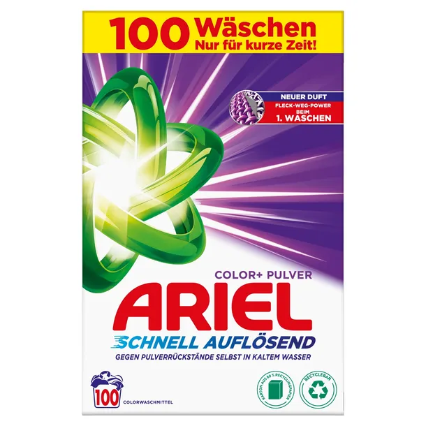Ariel Color Proszek do Prania Koloru Tkanin Kolorowych 6kg 100 prań DE