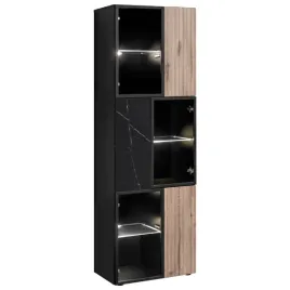 witryna-wysoka-cannes-wsw-60-cm-czarna-dab-vicking-marmur