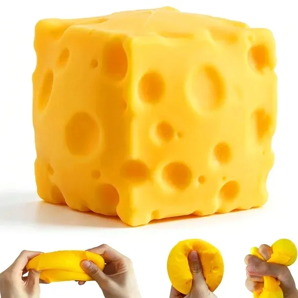 Ser Duży XXL Żółty Gniotek Antystresowy Stosowany w Celu Złagodzenia Stresu 6×6cm