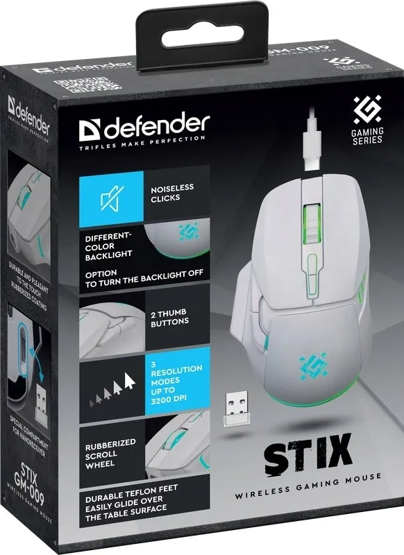 mysz-defender-stix-gm-009-bialy