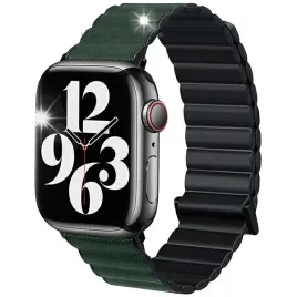 beline-pasek-apple-watch-magnetic-pro-38-40-41mm-czarno-zielony-black-green