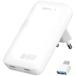 ladowarka-sieciowa-4smarts-flatplug-slim-dual-45w-gan-2xusb-c-bialy