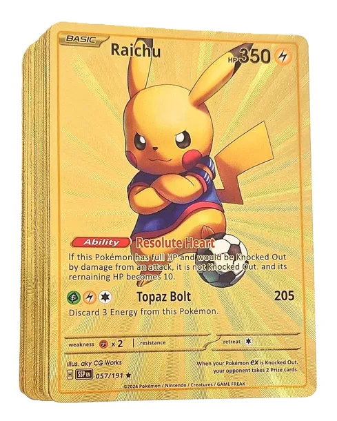 Karty kolekcjonerskie Pokemon talia 55 kart złota edycja gold