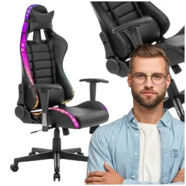 fotel-regulowany-biurowy-gamingowy-led-rgb-skill-combo-pilot-w-zestawie