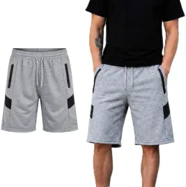 spodenki-meskie-dresowe-szare-krotkie-szorty-klasyczne-wiazane-w-pasie