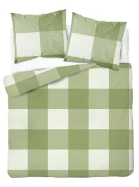 posciel-bawelniana-160x200-bialo-zielona-w-duza-krate-botanic-calm