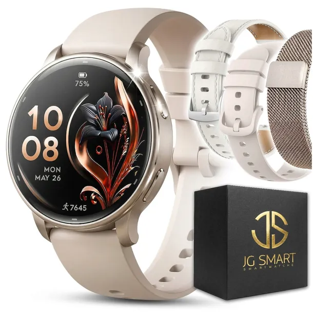 Smartwatch Zegarek DAMSKI z GPS WODOODPORNY CIŚNIENIE ROZMOWY MENU PL paski