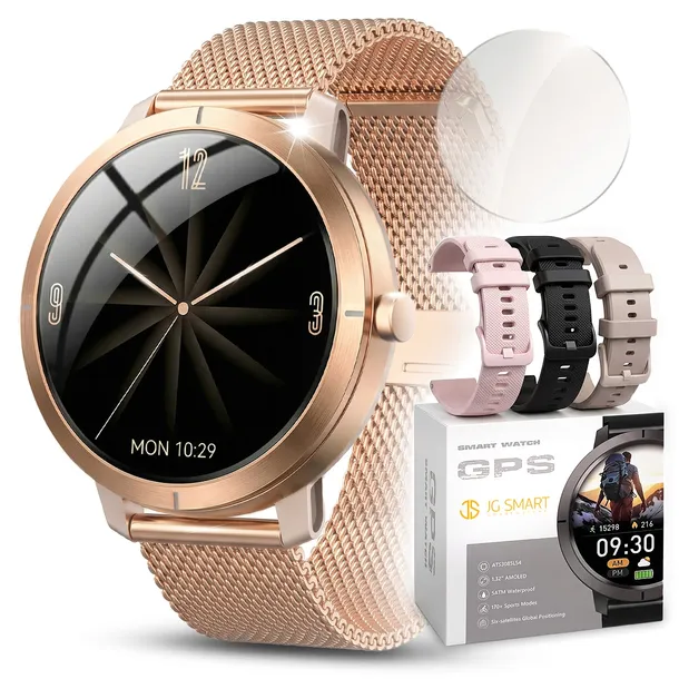 SMARTWATCH DAMSKI WODOODPORNY ZEGAREK MENU PL GPS AMOLED PULS SPORT 4 PASKI