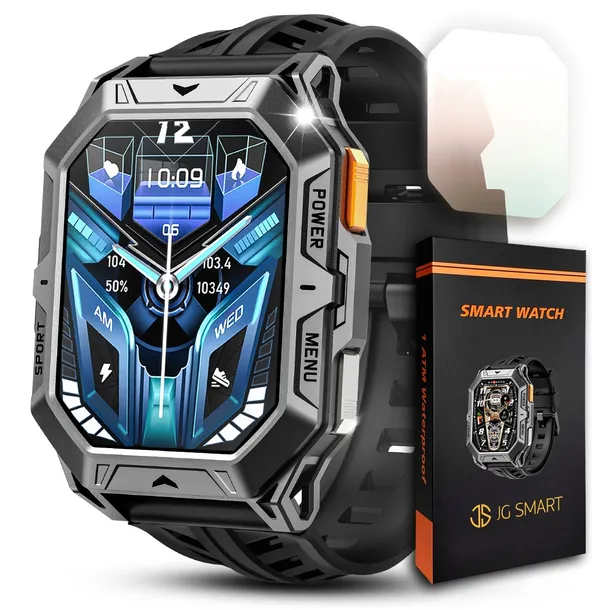 SMARTWATCH MĘSKI MILITARNY WODOODPORNY ROZMOWY POLSKIE MENU AMOLED 1000mAh