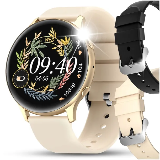 SMARTWATCH ZEGAREK DAMSKI MENU PL ROZMOWY POWIADOMIENIA SMART WATCH 2 paski