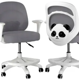 fotel-dzieciecy-obrotowy-panda-z-podnozkiem-regulowany-ergonomiczny-szary