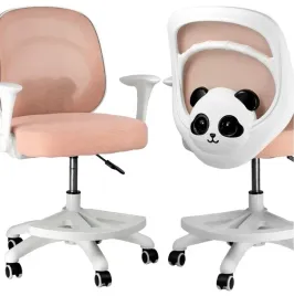 fotel-dzieciecy-obrotowy-panda-z-podnozkiem-regulowany-ergonomiczny-rozowy