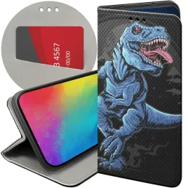 etui-z-klapka-do-oppo-reno12-5g-wzory-dinozaury-reptilia-prehistoryczne