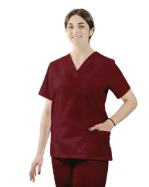 bluza-medyczna-pielegniarki-damska-lekarska-chirurgiczna-k80-bordowa-xl
