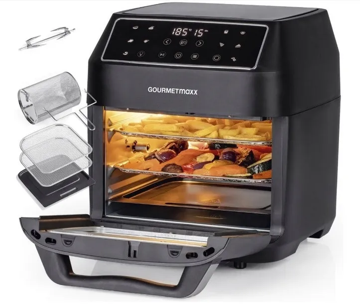 XXL FRYTKOWNICA BEZTŁUSZCZOWA 9w1 PIEKARNIK 12l AIRFRYER OBROTOWY KOSZ