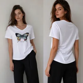 t-shirt-koszulka-damska-bawelna-luzna-dekolt-w-serek-nadruk-motyl-bialy-m