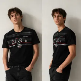 t-shirt-koszulka-meska-bawelniana-nadruk-tloczony-wzor-modny-czarny-m