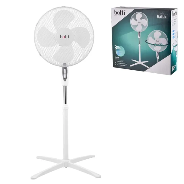 Wentylator podłogowy Botti Baltic 45 W 40 cm oscylacja regulacja wysokości