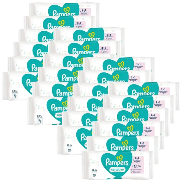 24x52 chusteczki nawilżane PAMPERS SENSITIVE Baby Wipes