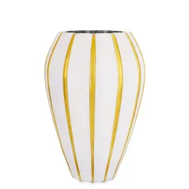 wazon-szklany-burano-bialy-zloty-25x16x16